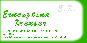 ernesztina kremser business card